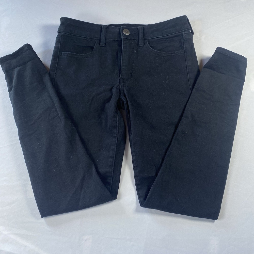 American Eagle Outfitters Black Next Level Stretch Jeans Jeggings Size 6 Long